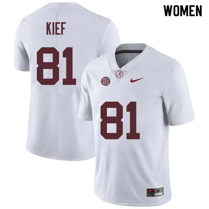 Alabama Crimson Tide Women's Derek Kief #81 White NCAA Nike Authentic Stitched College Football Jersey TA16S23MA